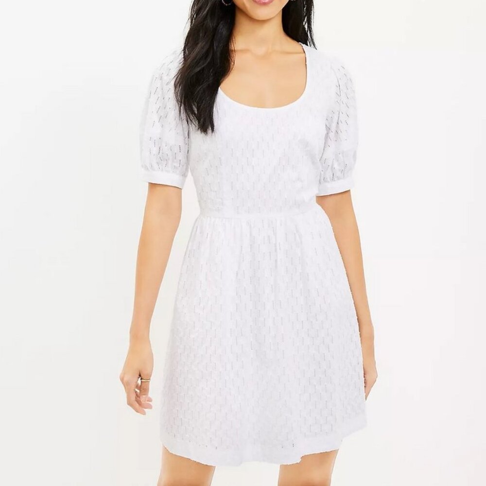 Loft Puff Sleeve Dress, Sz 8